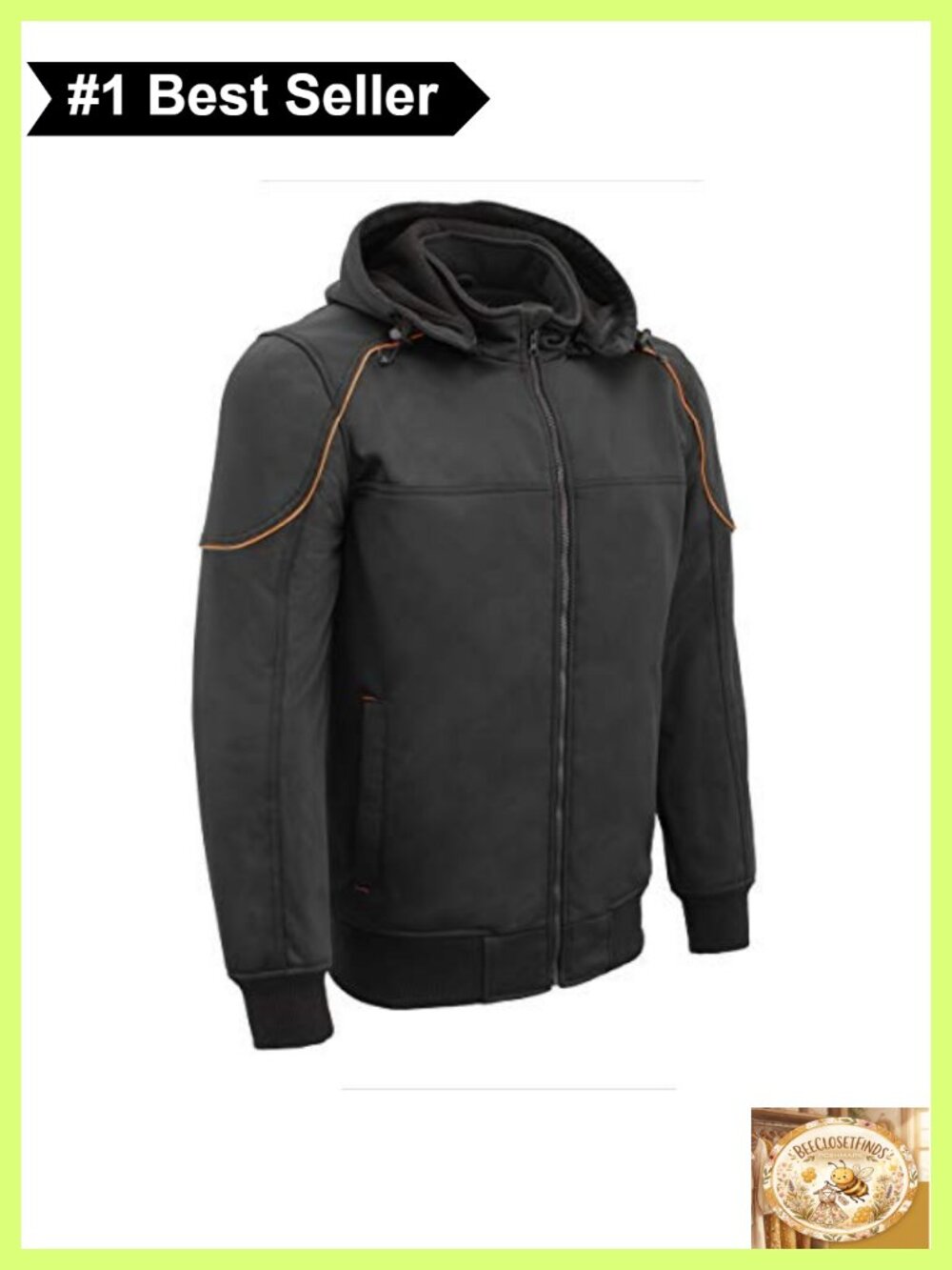 Men's Soft Shell CE Armored Motorcycle Racing Hoodie Jacket Detachable